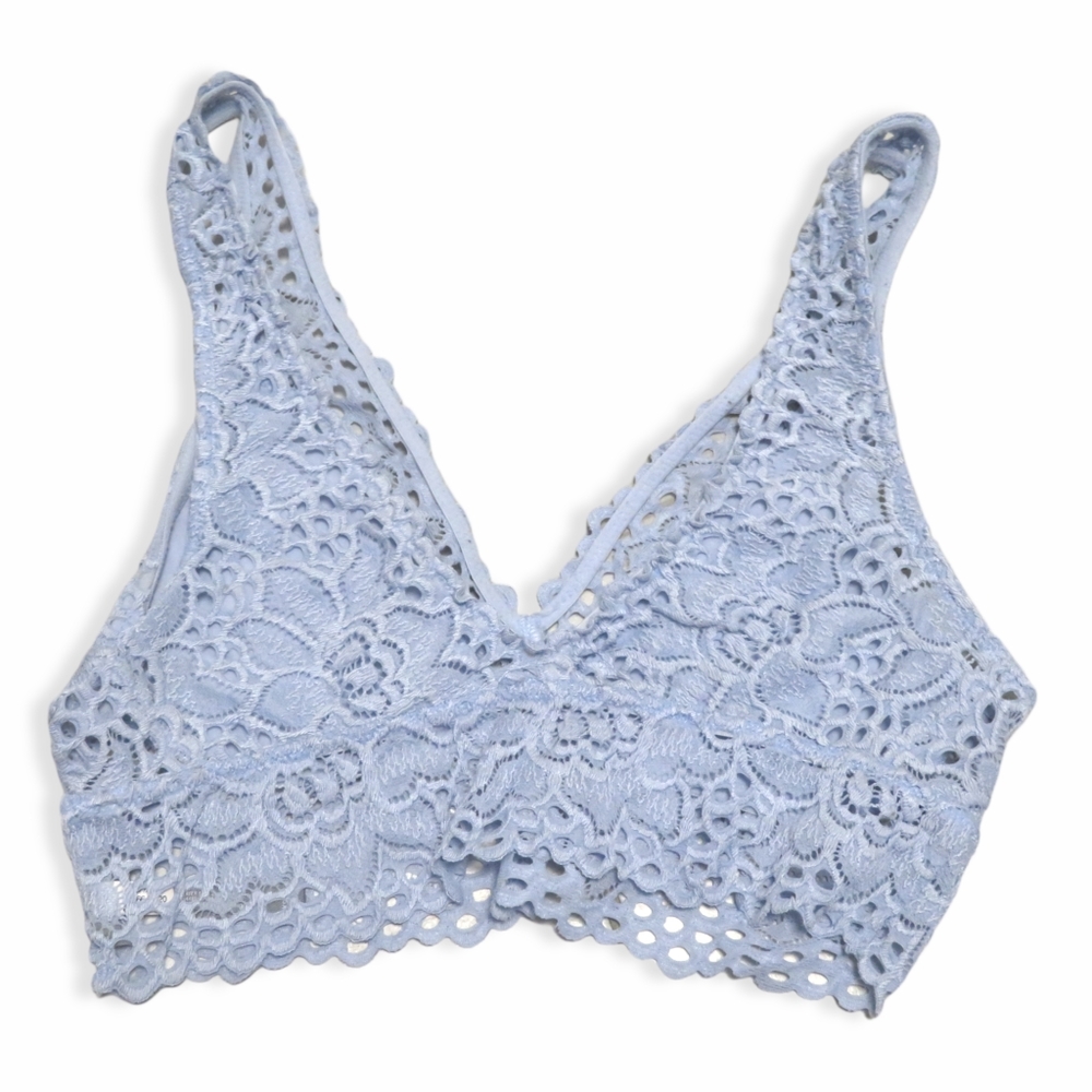 Aerie Bralette Bra Lace Baby Blue XS
